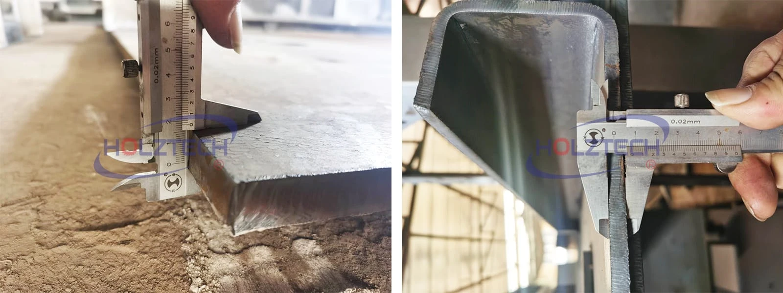 1.Heavy duty machine body with 18mm and 8mm steel thickness. All steel is cut by CNC laser cutting machine to keep smooth cutting and precision size.