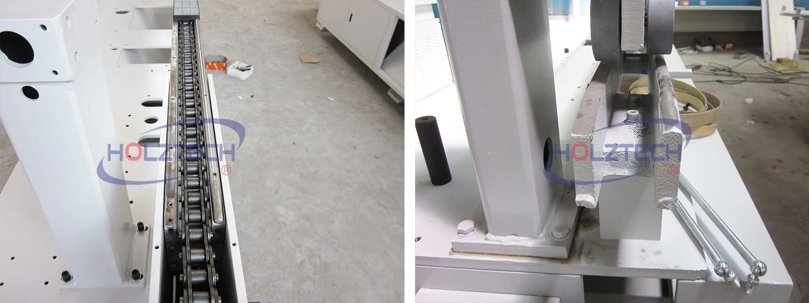 3.The conveyor belt guide rail is made of HT260 type material