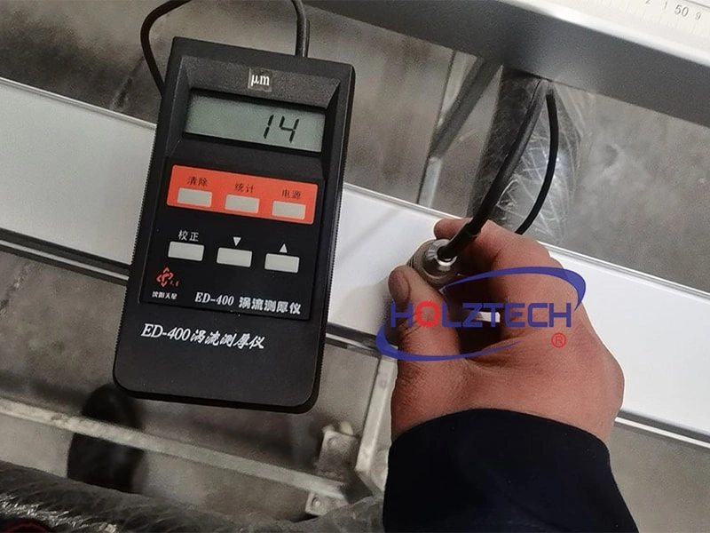 All aluminium components oxide layer thickness should be at least 14μm.