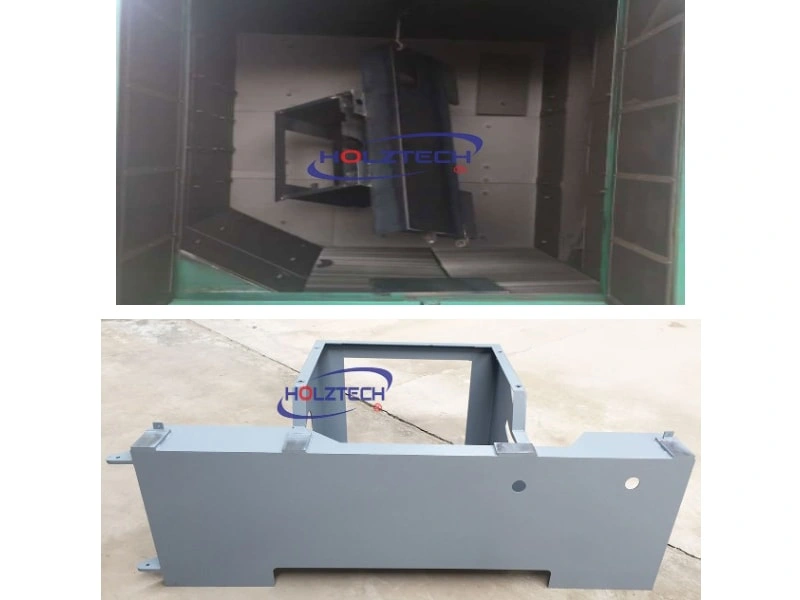 Remove rust and impurity substance by sand blasting. Electrostatic powder spraying to improve coating corrosion resistant capacity higher and smoother. 
