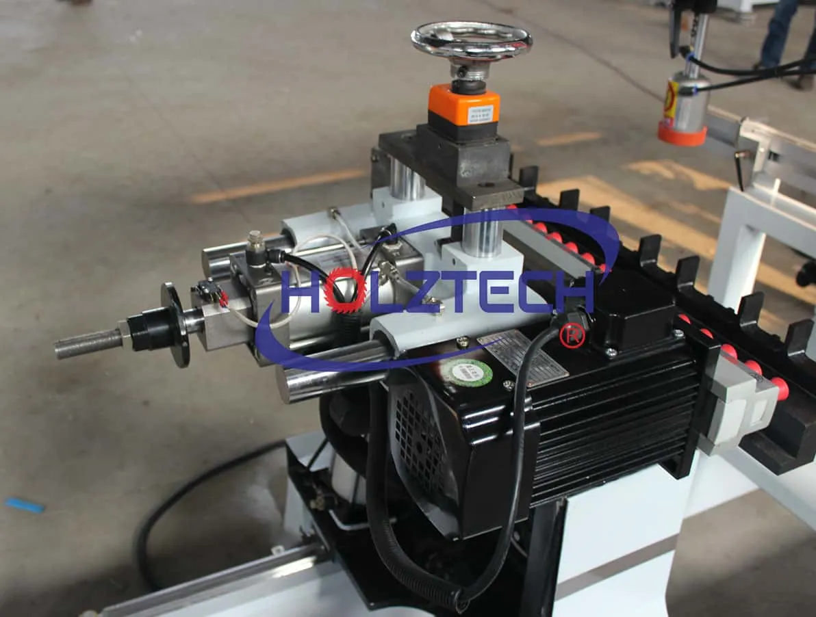 The 4th drill head can rotate from vertical to horizontal.